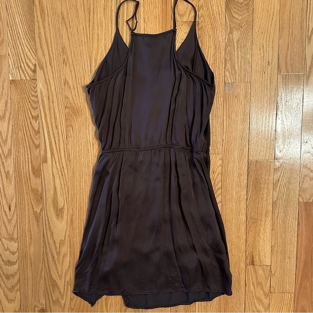 Young Fabulous & Broke Jameson Dress L Wrap Mini Slip Mini Chocolate Brown - Picture 2 of 13